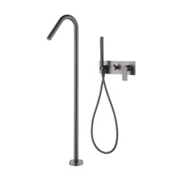 Robinet de baignoire sur pied en laiton massif personnalisé OEM, double bec de pluie, commande séparée, vente en gros pour salle de bain