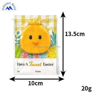 Galletas de Pascua con forma de ojos negros y pico naranja empaquetadas en bolsa transparente a cuadros, golosinas festivas ideales, galletas de Pascua - Product Image 4