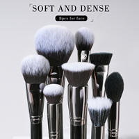 Ensemble de pinceaux de maquillage professionnels de luxe en noir, poils de chèvre naturels personnalisés, pinceaux pour fond de teint, poudre, fard à paupières, pinceaux de mélange, beauté