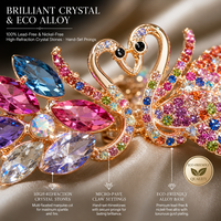 Barrette à cheveux cygne en strass faite à la main, pince à ressort en acétate, accessoire floral élégant pour le bal de promo et le quotidien
