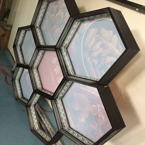 Boîte à lumière murale personnalisée à poteau rond, rectangle, étoile, hexagone, plafond, boîte à lumière led, cadre simple, double piste, <span class=keywords><strong>profil</strong></span>é en aluminium - Product Image 4