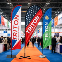 Drapeau publicitaire personnalisé pour salon professionnel, impression par sublimation, bannière publicitaire en forme de goutte d'eau ou de plume pour la plage