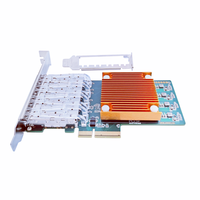 GRT G350AM4 Chip Quad Port 1GbE SFP Tarjeta de red de fibra óptica PCIe X4 Adaptador Ethernet