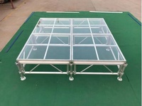 Scène réglable en acrylique transparent et en verre pour événements, fêtes, concerts, mariages - pour les présentoirs en treillis