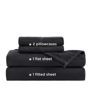 Ensemble de draps en microfibre douce brossée 100%, drap ajusté et plat et taies <span class=keywords><strong>d</strong></span>'<span class=keywords><strong>oreiller</strong></span>, 4 pièces Queen Size confortable confortable gris foncé - Product Image 1