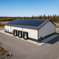 Magazzino Prefabbricato in Acciaio Q355B per Carichi di Neve Pesanti, Pannelli Solari, Impianti di Stoccaggio, Edificio per Climi Freddi in Canada