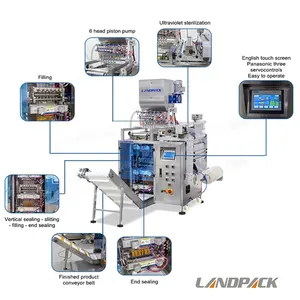 Multiple Heads Multi Lane Sauce Liquid Packet Sachet Filling Packaging Machinery Machine