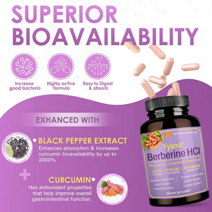 High quality private label chromium & Berberine HCL capsule Prevents <b>Oxidative</b> Stress & Promotes Heart Health - Product Image 4