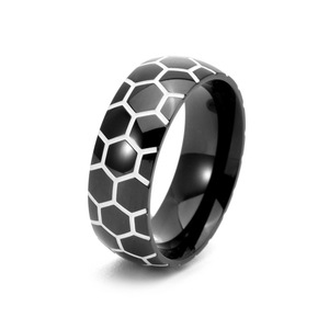Cincin Sepak Bola Luminous 2026 Pria Baja Anti Karat Pola Heksagonal Gelang Olahraga Perhiasan Fashion untuk Penggemar Grosir - Product Image 3