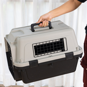 ที่ใส่สุนัขและแมวพร้อมชามพลาสติกระบายอากาศได้แบบพกพา - Product Image 1