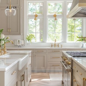 Meuble de cuisine modulaire en bois moderne Alvin <span class=keywords><strong>Family</strong></span> Use avec robinet, tiroir, panier et rangement sur mesure pour salle à manger, maison, villa, appartement - Product Image 1