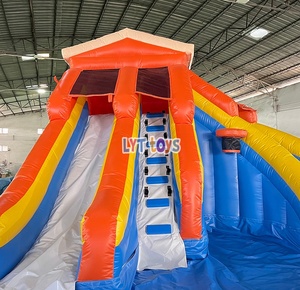 Toboggan aquatique gonflable pour enfants certifié CE, double piste, pour <span class=keywords><strong>location</strong></span> commerciale en extérieur, <span class=keywords><strong>avec</strong></span> <span class=keywords><strong>piscine</strong></span> - Product Image 5