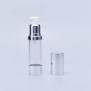 Hot Sale Plastic Silver Luxury Airless Pump Bottle 30ml