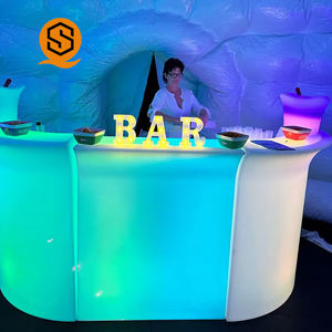 Bancone Bar Illuminato Shinestone con LED per Discoteca, Portatile, in Plastica Bianca, per Ristorante, Caffè e Bar - Product Image 2