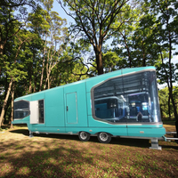 Capsule spatiale de luxe sur roues, maison préfabriquée modulaire mobile, maison-capsule avec roues, espace commercial sur roues