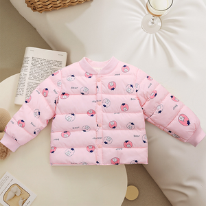 Veste d'hiver à capuche pour bébé, doublure en coton chaud, pour garçons et filles, simple boutonnage, imprimé décontracté - Product Image 4