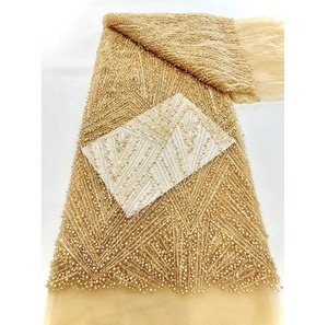 Cuentas <span class=keywords><strong>de</strong></span> lujo Bonito vestido francés <span class=keywords><strong>de</strong></span> <span class=keywords><strong>boda</strong></span> para mujer Hermosa secuencia Encaje <span class=keywords><strong>de</strong></span> red con cuentas bordadas Vestido <span class=keywords><strong>de</strong></span> novia <span class=keywords><strong>civil</strong></span> con cuentas - Product Image 3