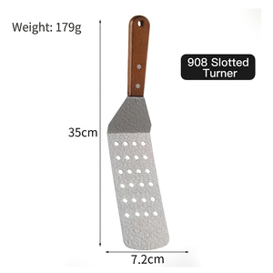 Spatule de cuisine DF30 en acier inoxydable de 26 cm avec manche en bois – Outil de cuisine durable - Product Image 6