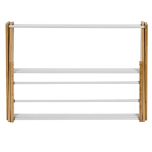 Séchoir à linge pliable à 3 niveaux, type sol, en acier et <span class=keywords><strong>bambou</strong></span>, extensible, pour salle de bain - Product Image 4