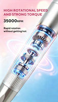 Perceuse à ongles électrique professionnelle sans fil, rechargeable par USB, 35000 tr/min, puissante, personnalisable, en acier inoxydable, sans balais, pour pédicure, vente en gros