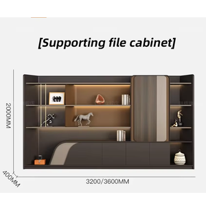 โต๊ะทำงานผู้บริหารหรูหรา ปี 2024 พร้อมไฟ LED โต๊ะทำงานผู้บริหารระดับสูง รูปทรงตัวแอล - Product Image 6