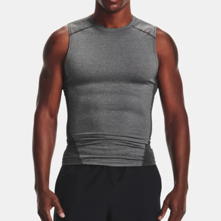 Mens Sublimation Quick Dry-Fit Gym Compression Training Tank Male Tights Fitness Sleeveless Muscle Tee