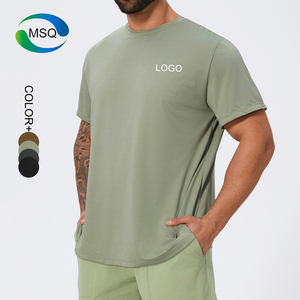 T-shirt de sport pour homme, manches courtes, <span class=keywords><strong>grande</strong></span> <span class=keywords><strong>taille</strong></span>, motif uni, 100% polyester, haute qualité, séchage rapide, pour la course à pied et l'entraînement en salle de sport - Product Image 1