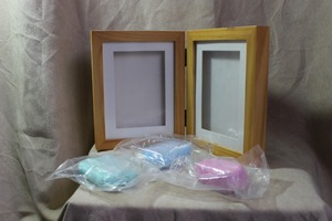 Cadre en bois brun 3D personnalisé de haute qualité, boîte à ombre, décoration d'intérieur originale, kit de peinture en argile pour empreintes de mains de bébé ou d'animaux, technique de peinture PJ - Product Image 5