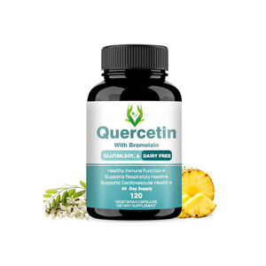 Cápsulas de Quercetina Antioxidante de Alta Absorción, Bromelina 100% Natural y Orgánica, Fórmula Sin Rellenos para la Salud Digestiva - Product Image 1