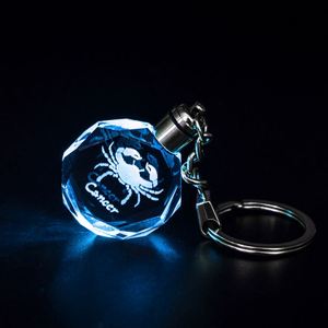 Llavero de Cristal Transparente con Signo Zodiacal, Grabado Láser 3D Personalizado, Luz LED de Colores, Recuerdo Ligero, Venta al Por Mayor en PuJiang - Product Image 5