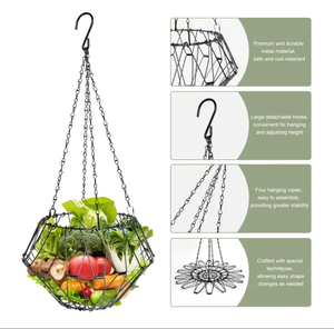 Kreative Metall Geflügel Feeder Metall Obstkorb Hühner futter Ente Lebensmittel Lagerung Hänge korb Fütterung skorb Faltbarer Hang Typ - Product Image 2