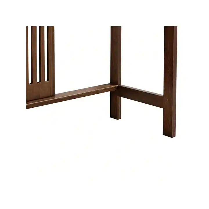 Walnut-Colored Double Layer Entrance Table 102*29*83cm Bamboo Material No Drawer