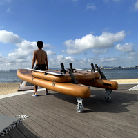Plateforme de pêche gonflable à pagaie de grain de bois de personnalisation de vente chaude en gros