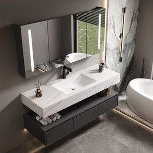 Gabinete de <span class=keywords><strong>Baño</strong></span> de Lujo Estilo Europeo <span class=keywords><strong>Moderno</strong></span> para Hogar y Hotel Tocador Blanco Montado en la Pared con Espejo Inteligente <span class=keywords><strong>Muebles</strong></span> de <span class=keywords><strong>Baño</strong></span> Modernos - Product Image 5
