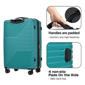 DB Lightweight 3-Piece Hardshell Luggage Set with Double Spinner 8-Wheels 20'' 24'' 28'' <b>Suitcase</b> TSA <b>Lock</b> Polyester Lining - Product Image 6