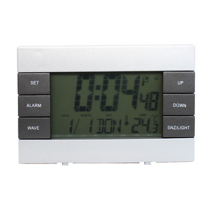 Home Bedside Office Desktop Electronic Calendar LED Blue Backlight German <strong>Code</strong> Radio <strong>Clock</strong> - Product Image 3