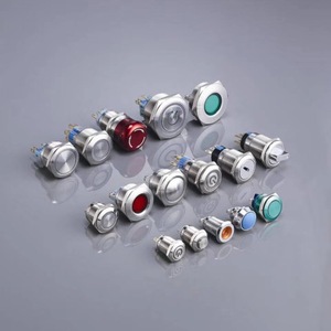สวิทช์กดล็อคเรืองแสง16มม. 2NO2NC ปุ่มกดชั่วขณะฮอร์นสวิตช์ - Product Image 2