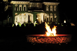 wood burning <b>fire</b> <b>pit</b> <b>fire</b> bowl Propane <b>Fire</b> <b>Pit</b> with Steel Construction Large Metal Hemisphere Camping Wood Stove - Product Image 3