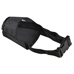 조절 가능한 부드러운 폴리에스터 개 입마개 물림 방지 짖음 방지 씹기 방지 통기성 에어 메쉬 버튼 친환경 스카프 장식 단색 - Product Image 4