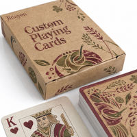 Cartes à jouer en papier kraft recyclé personnalisées, imprimées mat, jeu de poker avec boîte de présentation de marque pour cadeaux promotionnels lors de salons alimentaires