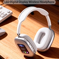 Casque AKZ MAX700 avec écran numérique RGB, intra-auriculaire et supra-auriculaire, avec lecteur de carte