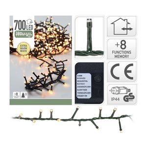 Guirlande extérieure multifonctionnelle de type houx, 700 LED, lumière blanche, IP44, 17 m, idéale pour la décoration et l'ambiance dans les espaces - Product Image 1