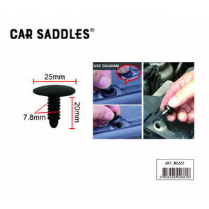 Clips de Plástico para Carrocería de Automóvil, 25mm x 20mm, Negros, para Reparación de Carrocería - Product Image 1