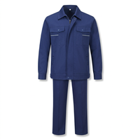Ensemble de vêtements de travail pour hommes, veste et pantalon à manches longues, bleu marine, pour usage en atelier industriel