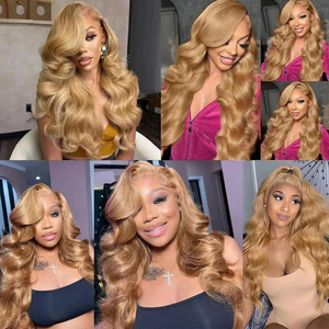 Envío Gratis Pelucas de Cabello Humano con Frente de Encaje 13x4 Tono 27 #   Pelucas de Cabello Humano con Frente de Encaje HD 13x6, Color Rubio Miel, Lisas - Product Image 5