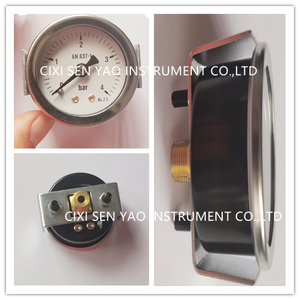 เครื่องวัดความดัน 0-4bar เคสเหล็กสีดํา เกจวัดความดันน้ําพร้อม U-CLUMP - Product Image 6