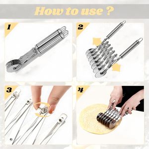 Cuchillo Cortador de Masa de Acero Inoxidable con Múltiples Ruedas al por Mayor de Fábrica, Cuchillo para Pizza, Cuchillo para Repostería Danesa, Cuchillo para Panqueques de Cocina - Product Image 5
