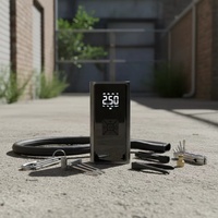 Gonfleur de pneus portable pour voiture, matériau ABS, écran LCD, moniteur de pression des pneus, arrêt automatique, lumière d'urgence, pompe à pneus filaire 3M