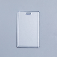 Porte-cartes d'identité en plastique dur noir à double usage Porte-badge horizontal vertical pour lanière Double face-tient 2 cartes