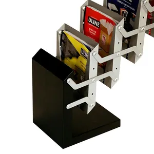 Metal A4 Brochure Holder Portable Foldable Literature Rack For Trade Show Magazine Rack Catalogue Stand